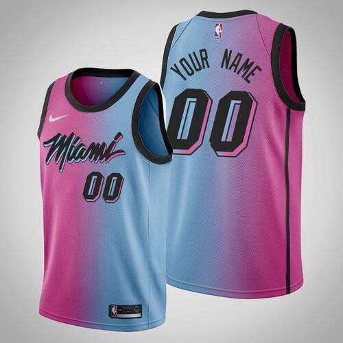 Men's Miami Heat Active Player 2020 Blue/Pink City Edition Vice Stitched Jersey